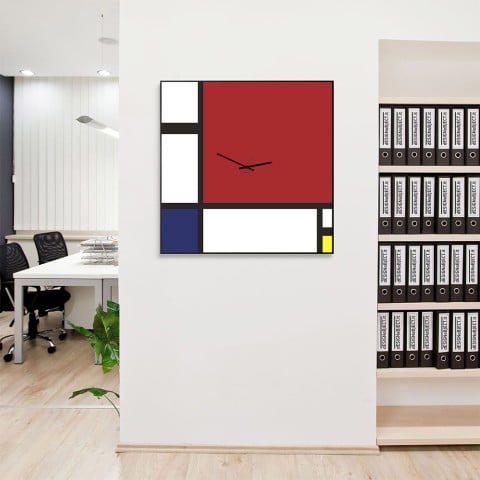 Reloj de pared de pizarra magnética de diseño moderno Mondrian Big