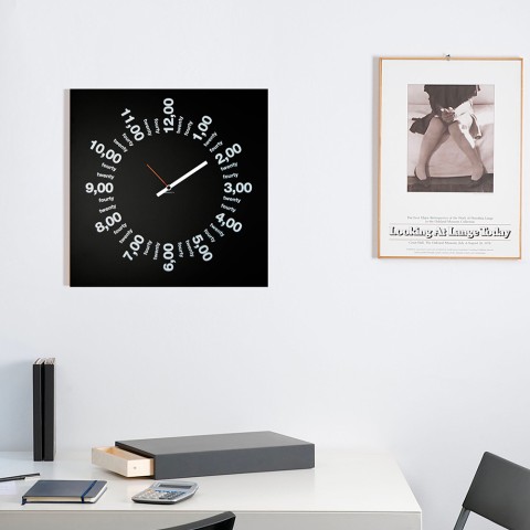 Reloj de pared cuadrado diseño minimalista moderno 50x50cm Only Hours Promoción