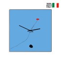 Reloj de pared cuadrado moderno diseño de arte colorido Mirò Venta