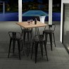 Mesa alta para taburetes industriales 60x60 metal acero madera Bolt Catálogo
