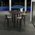 Mesa alta para taburetes Tolix acero metal industrial madera 60x60 Welded Precio