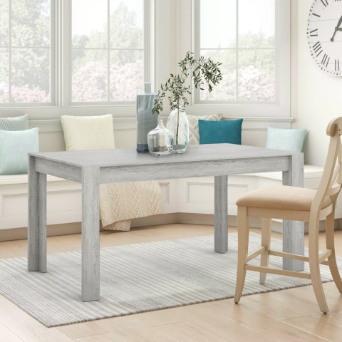 Mesa de comedor rectangular gris 160X90 diseño moderno Norman