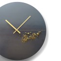 Reloj de pared negro oro moderno diseño minimalista redondo Black Moon Descueto