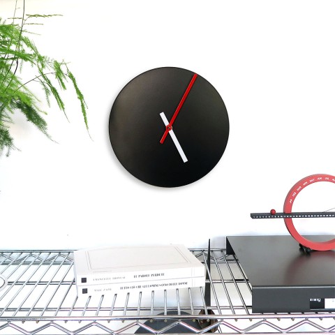 Reloj de pared redondo de diseño minimalista moderno negro Trendy