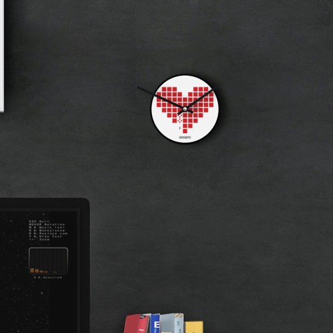 Reloj de pared redondo de videojuego arcade moderno Love Invaders Promoción