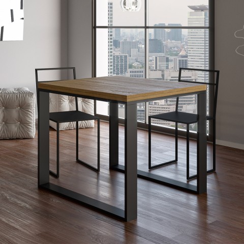 Mesa cocina comedor extensible 90 x 90-180 cm Tecno Libra Oak