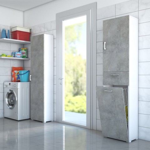 Mueble de lavandería de columna de lavandería de baño que ahorra espacio gris Promoción