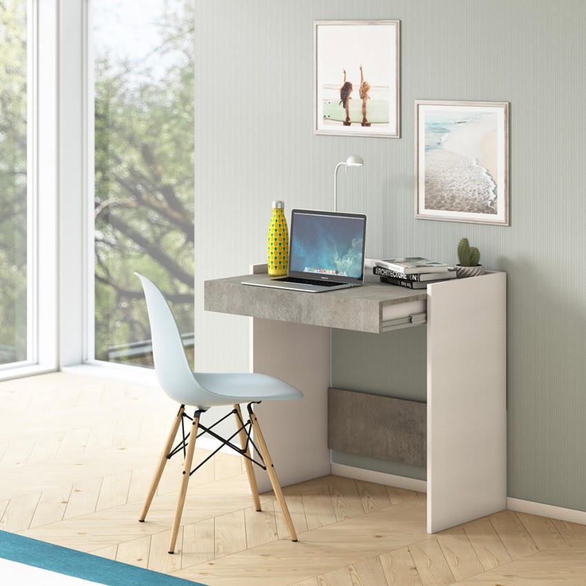 Smartworking escritorio 80x40 home office cajón moderno Home Desk Promoción