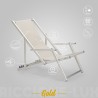 Silla tumbona mar playa reposabrazos aluminio plegable Riccione Gold Lux Venta