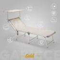 Tumbona mar playa plegable en aluminio Gabicce Gold 