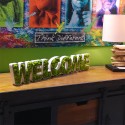 Planta letras liquen musgo decoración estabilizada Welcome