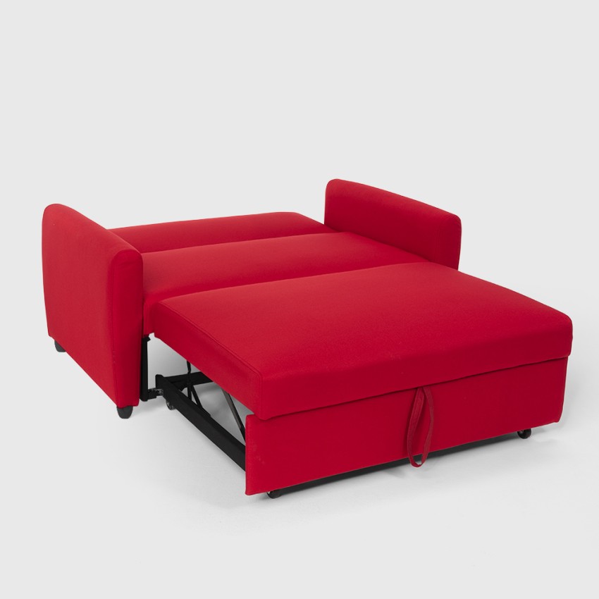 Sofá cama extraíble de 2 plazas, moderno sofá biplaza extraíble 2 en 1 de  mediados de siglo con colchón de tamaño individual de primera calidad y