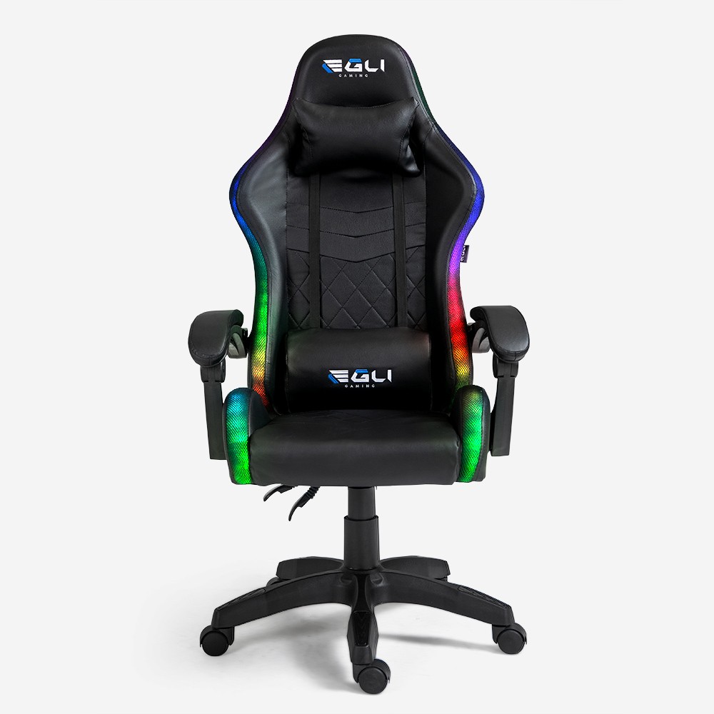 Silla gaming ergonómica reclinable silla LED The Horde Plus