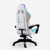 Silla gaming blanca ergonómica reclinable LED sillón con cojín Pixy Descueto