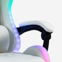 Silla gaming blanca ergonómica reclinable LED sillón con cojín Pixy Compra