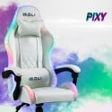 Silla gaming blanca ergonómica reclinable LED sillón con cojín Pixy Oferta