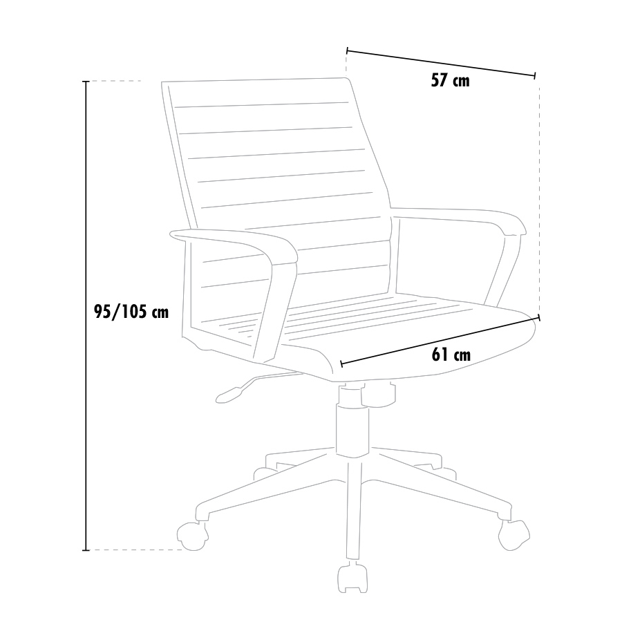 Silla oficina elegante sillón cuero artificial ergonómica LINEAR